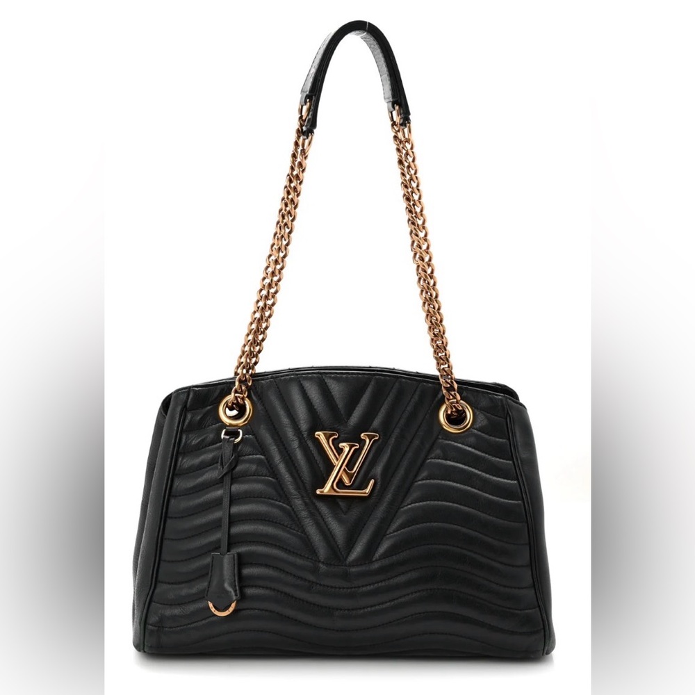 Louis Vuitton New Wave Black Quilted Leather Gold Chain Shoulder Bag